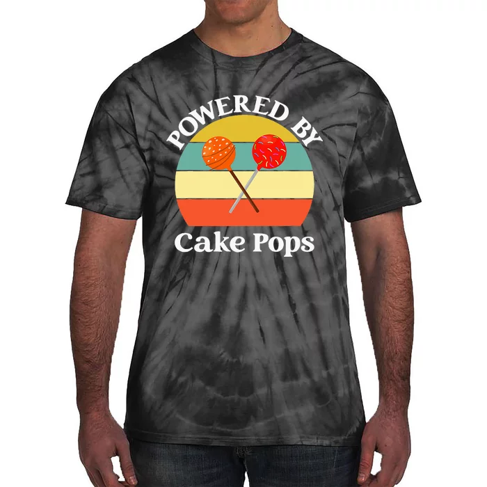 funny Powered By Cake Pops Tie-Dye T-Shirt