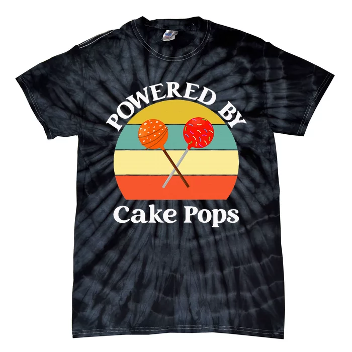 funny Powered By Cake Pops Tie-Dye T-Shirt