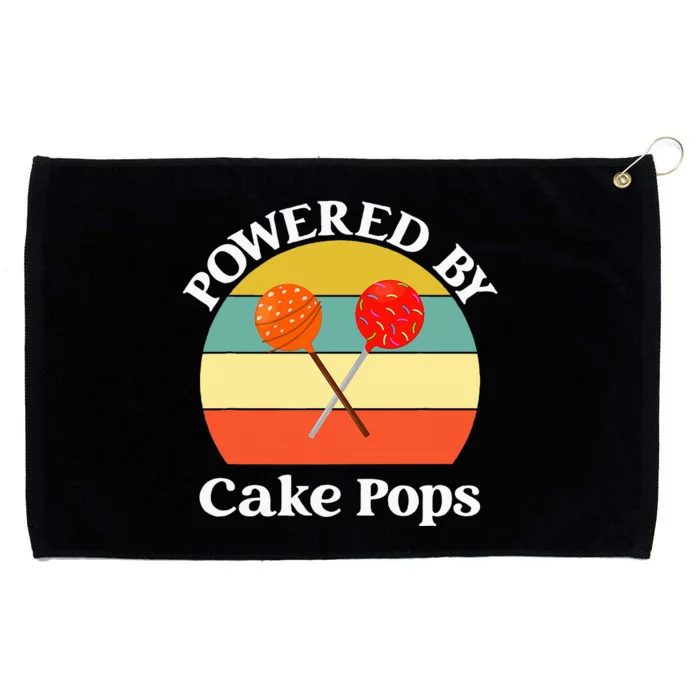 funny Powered By Cake Pops Grommeted Golf Towel