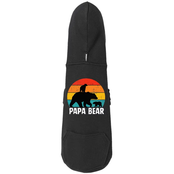 Funny Papa Bear Fathers Day Merica Usa Vintage Doggie 3-End Fleece Hoodie