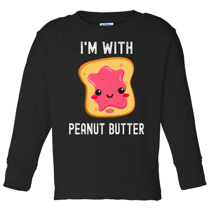 Funny Peanut Butter Jelly Matching Couples Toddler Long Sleeve Shirt