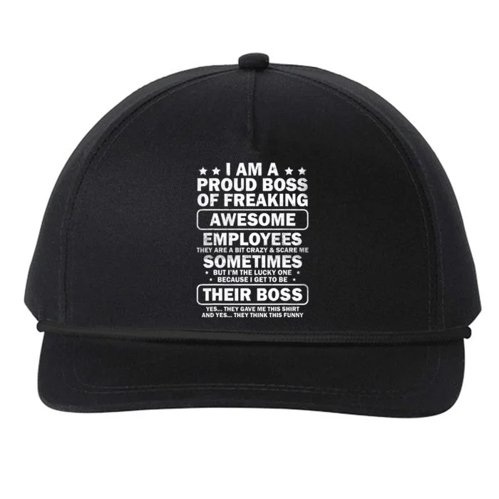 Funny Proud Boss Employee Appreciation Office Snapback Five-Panel Rope Hat