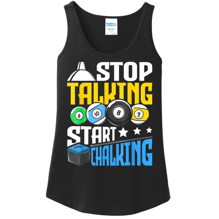 Funny Pool Billiard Player Stop Talking Start Chalking Gift Ladies Essential Tank