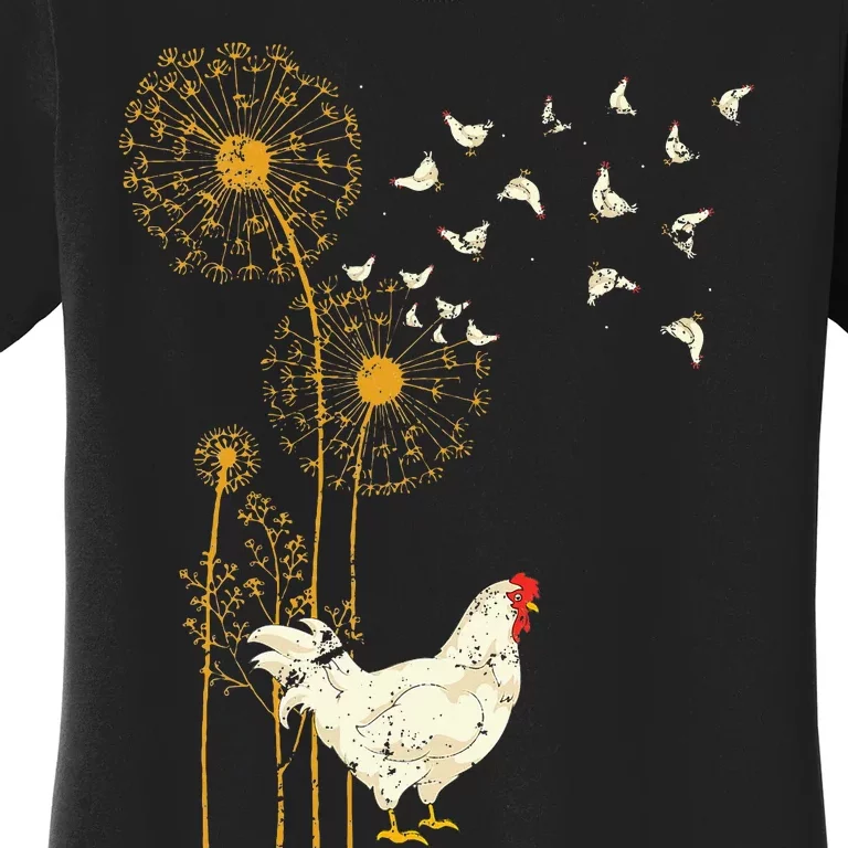 Farmer Poultry Bird Flower Farm Animal Dandelion Chicken Women's T-Shirt