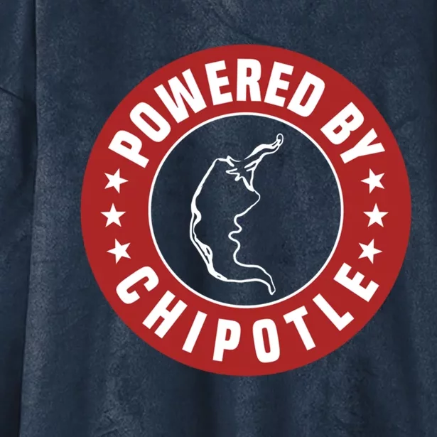 Funny Powered By Chipotle Design Chili Pepper Gift Hooded Wearable Blanket