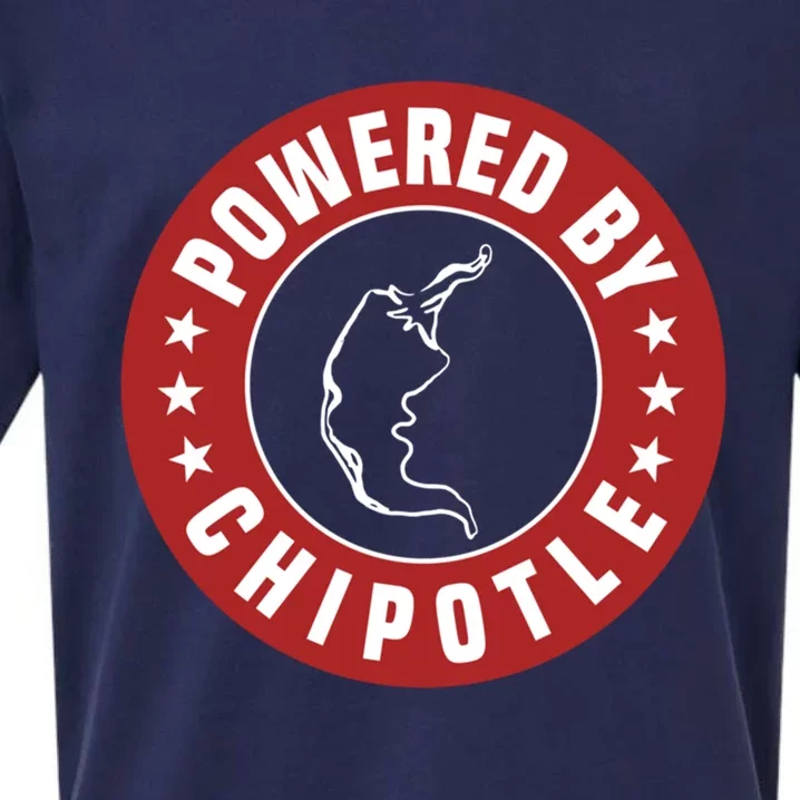 Funny Powered By Chipotle Design Chili Pepper Gift Sueded Cloud Jersey T-Shirt