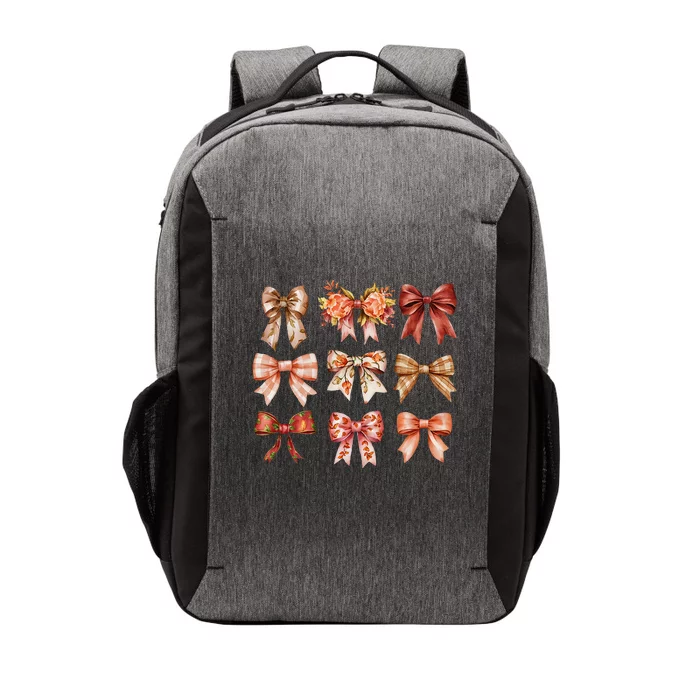 Fall Pumpkin Bow Coquette Autumn Leaves Thanksgiving Vector Backpack