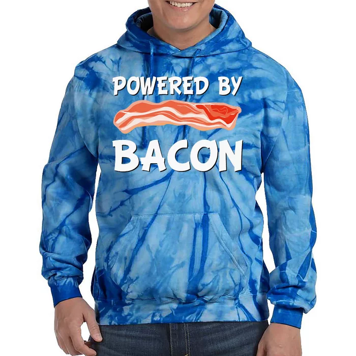 Funny Powered By Bacon Bacon Lovers Tie Dye Hoodie