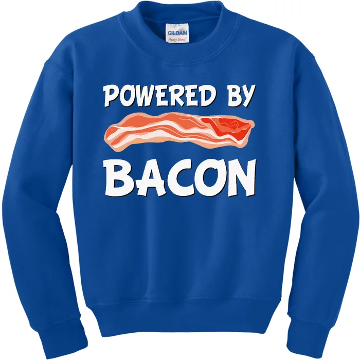 Funny Powered By Bacon Bacon Lovers Kids Sweatshirt