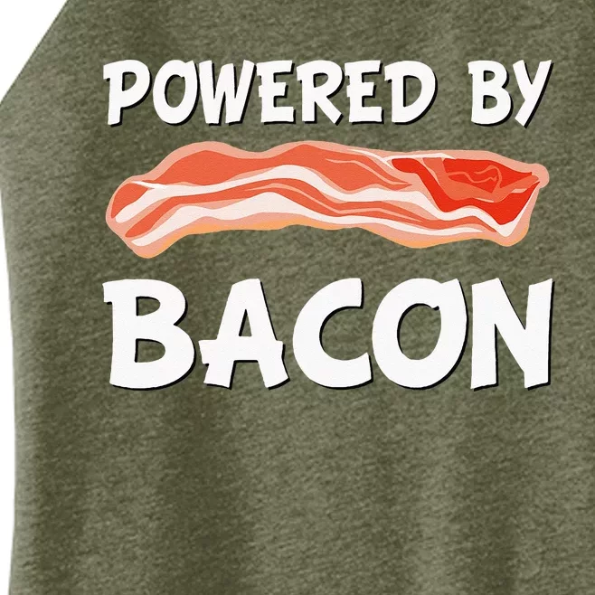 Funny Powered By Bacon Bacon Lovers Women’s Perfect Tri Rocker Tank