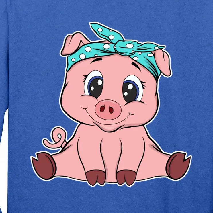 Funny Pig Bandana Gift Cute Little Piggy Lovers Gift Top Tall Long Sleeve T-Shirt