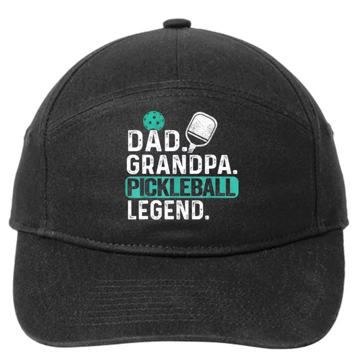 Funny Pickle Ball Dad Grandpa Pickleball Legend Player Gift 7-Panel Snapback Hat