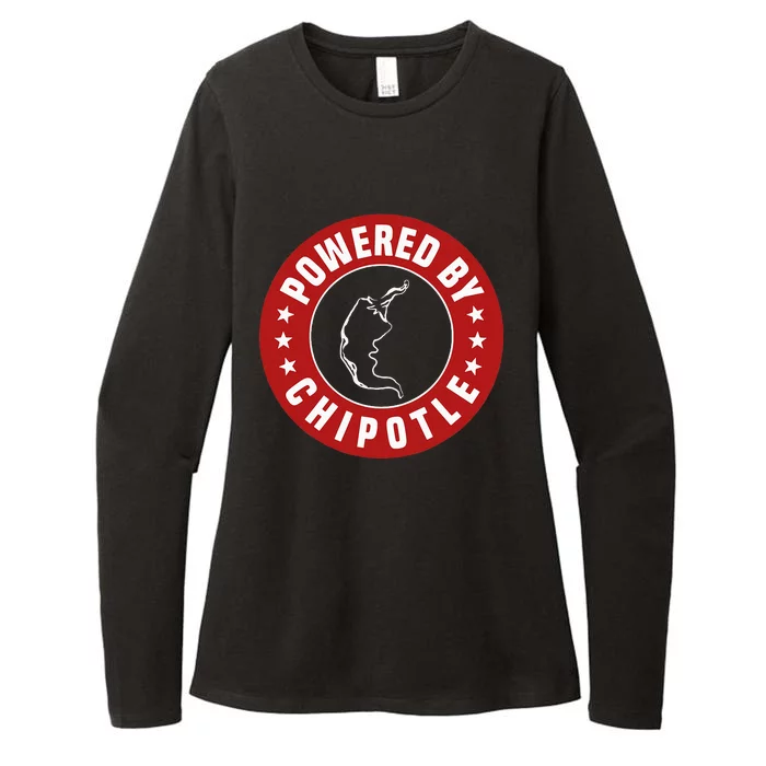 Funny Powered By Chipotle Design Chili Pepper Womens CVC Long Sleeve Shirt