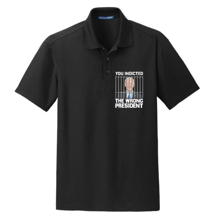 Funny Political Biden You Indicted The Wrong President Dry Zone Grid Performance Polo