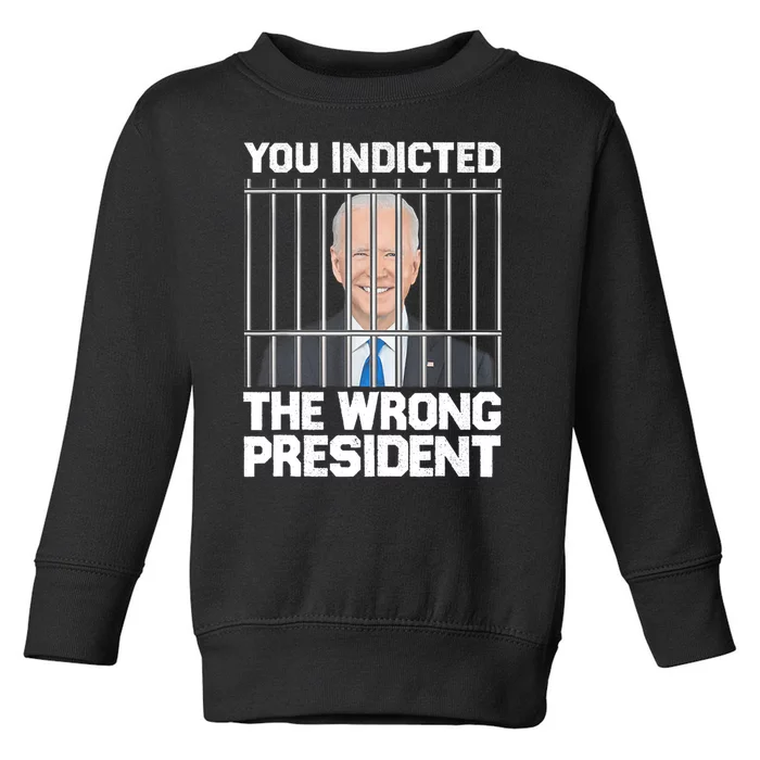 Funny Political Biden You Indicted The Wrong President Toddler Sweatshirt