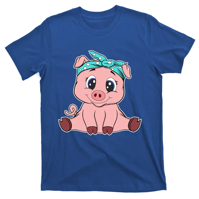 Funny Pig Bandana Gift Cute Little Piggy Lovers Gift Top T-Shirt