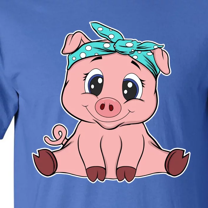 Funny Pig Bandana Gift Cute Little Piggy Lovers Gift Top Tall T-Shirt