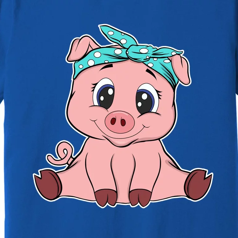 Funny Pig Bandana Gift Cute Little Piggy Lovers Gift Top Premium T-Shirt