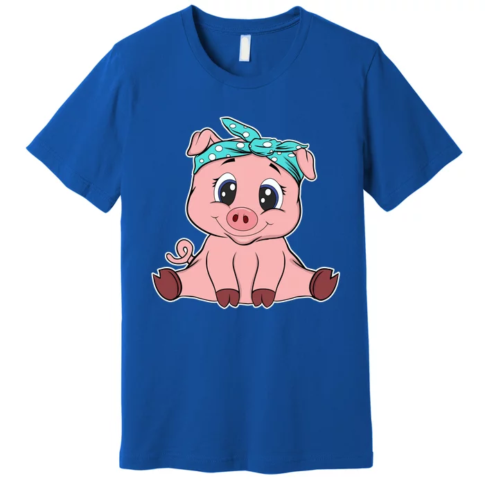 Funny Pig Bandana Gift Cute Little Piggy Lovers Gift Top Premium T-Shirt