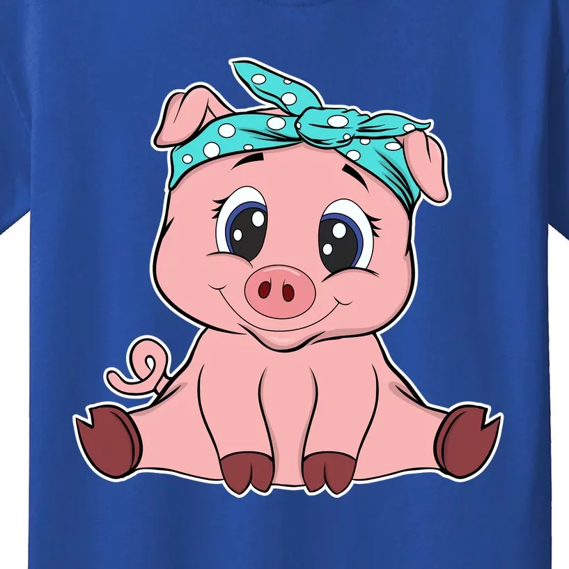 Funny Pig Bandana Gift Cute Little Piggy Lovers Gift Top Kids T-Shirt