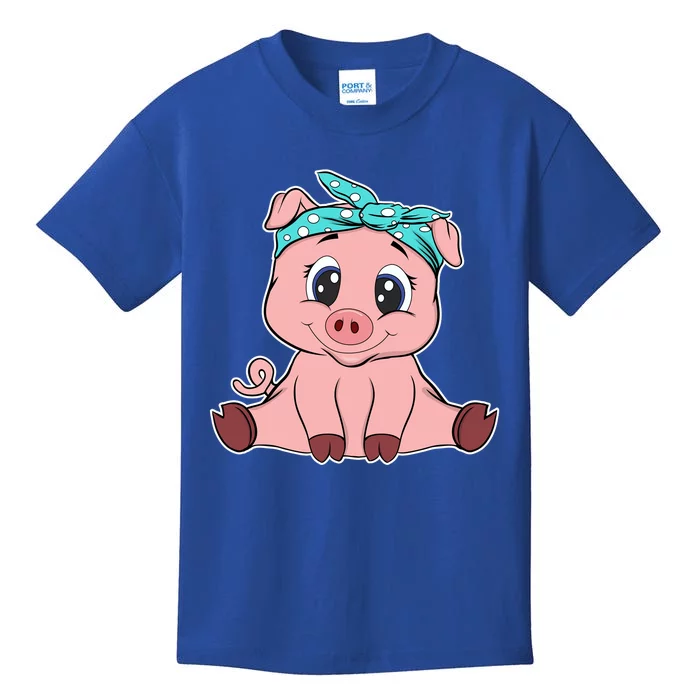 Funny Pig Bandana Gift Cute Little Piggy Lovers Gift Top Kids T-Shirt