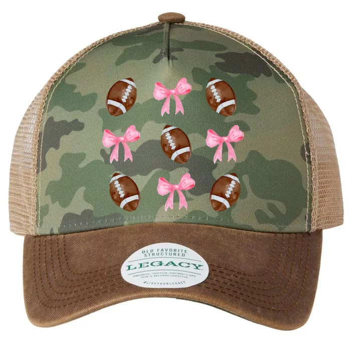 Football Pink Bow Festive Sport Lover Legacy Tie Dye Trucker Hat