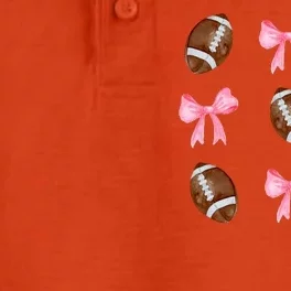 Football Pink Bow Festive Sport Lover Dry Zone Grid Performance Polo