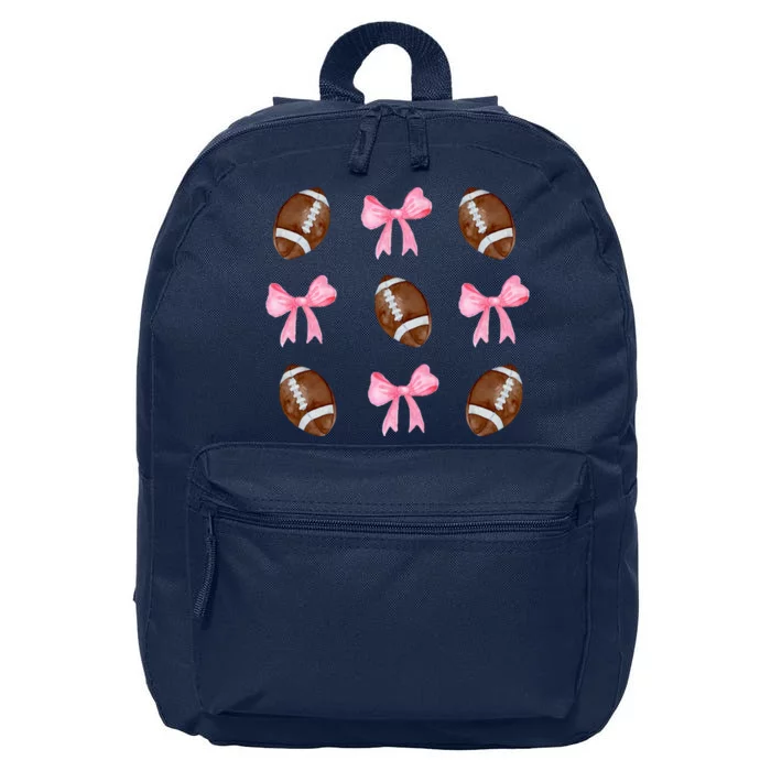 Football Pink Bow Festive Sport Lover 16 in Basic Backpack