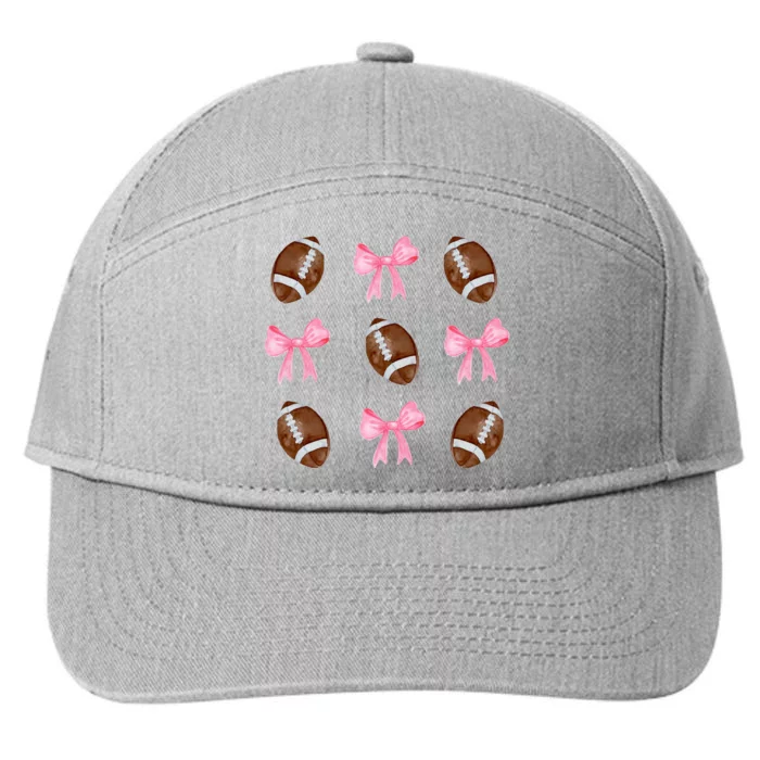 Football Pink Bow Festive Sport Lover 7-Panel Snapback Hat