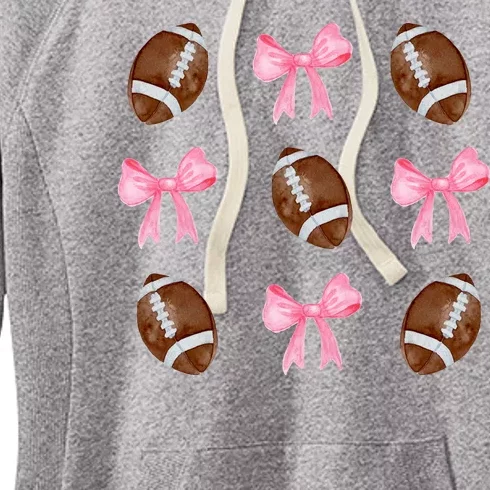 Football Pink Bow Festive Sport Lover Women's Fleece Hoodie