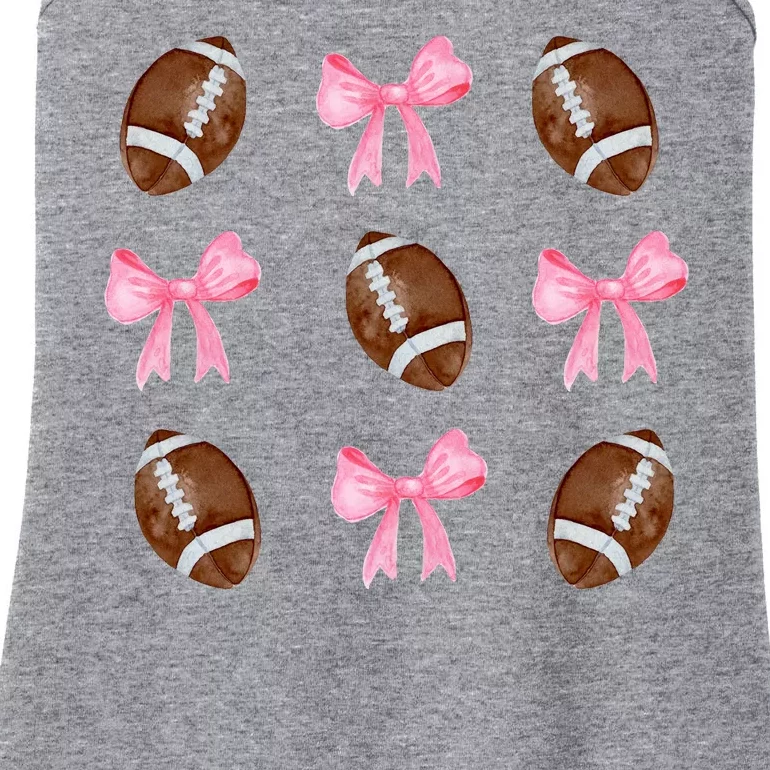 Football Pink Bow Festive Sport Lover Ladies Essential Tank