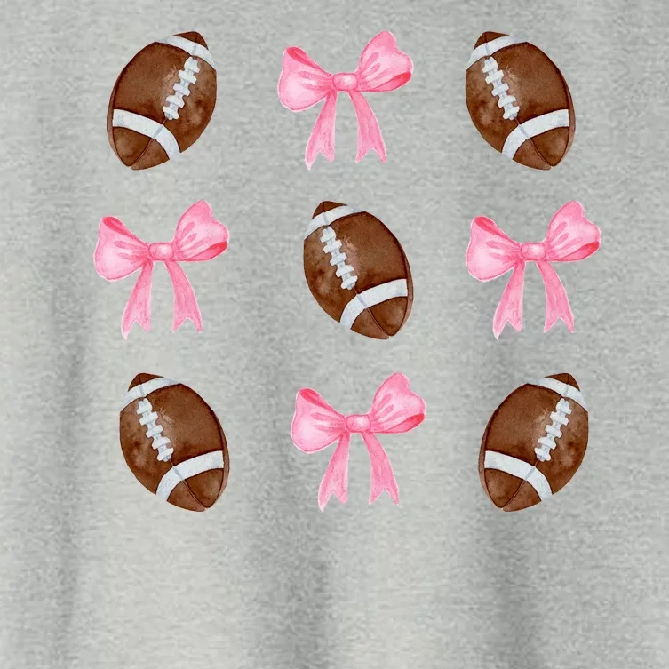 Football Pink Bow Festive Sport Lover Women's Crop Top Tee