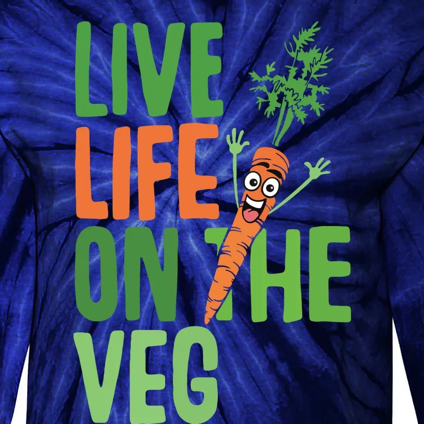 Funny Plant Based Design Carrot With Funny Vegan Slogan Tie-Dye Long Sleeve Shirt