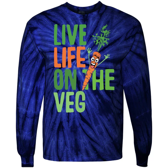 Funny Plant Based Design Carrot With Funny Vegan Slogan Tie-Dye Long Sleeve Shirt