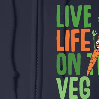 Funny Plant Based Design Carrot With Funny Vegan Slogan Full Zip Hoodie