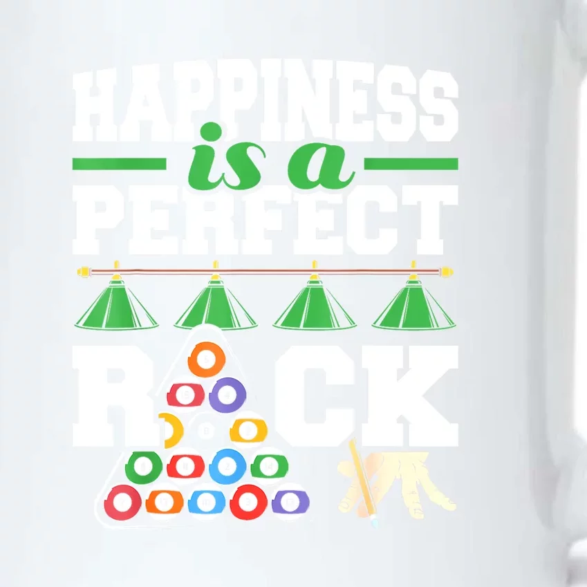 Funny Pool Billiard Player Happiness Is A Perfect Rack Gift Black Color Changing Mug