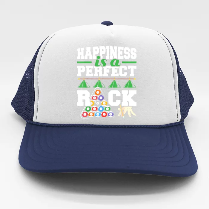 Funny Pool Billiard Player Happiness Is A Perfect Rack Gift Trucker Hat