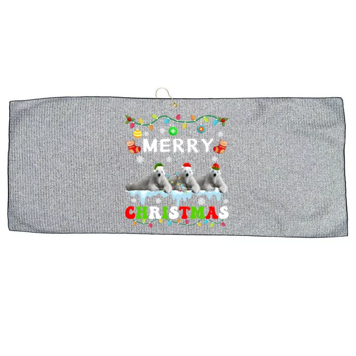 Funny Polar Bear Christmas Squad Xmas Gift Large Microfiber Waffle Golf Towel