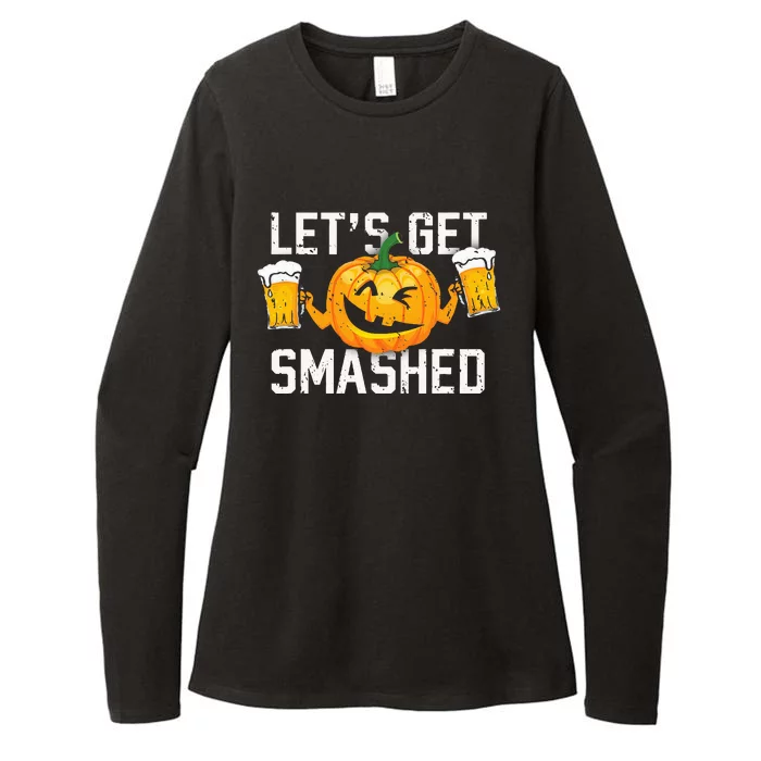 Funny Pumpkin Beer Halloween Costume Get Smashed Womens CVC Long Sleeve Shirt