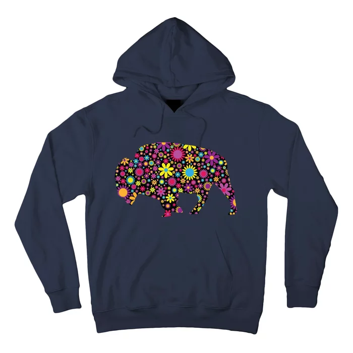 Flower Patterns Bison Buffalo Funny Hoodie