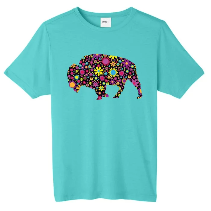 Flower Patterns Bison Buffalo Funny ChromaSoft Performance T-Shirt