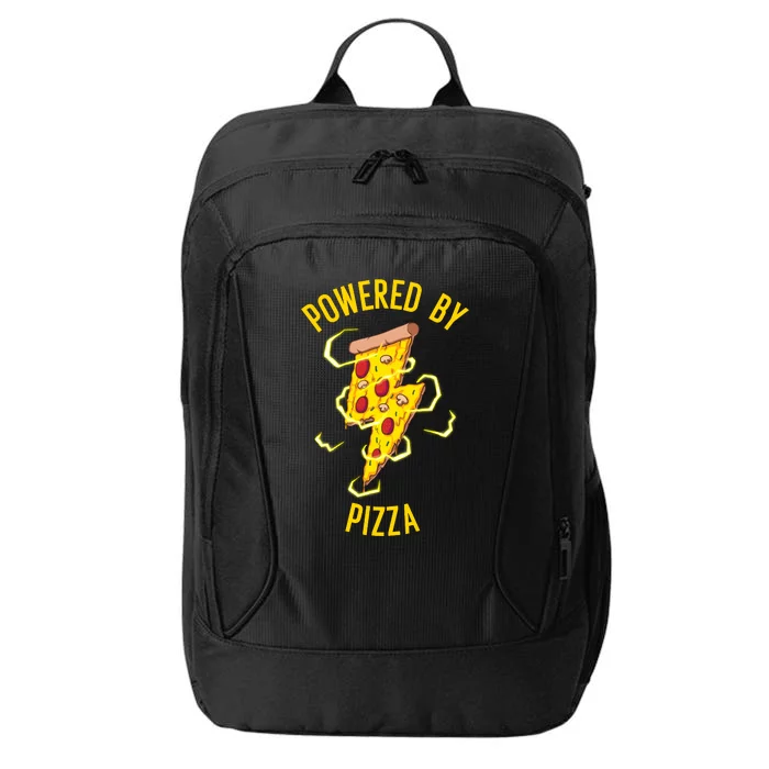 Funny Powered By Pizza Gift Cool Pizza Lover City Backpack