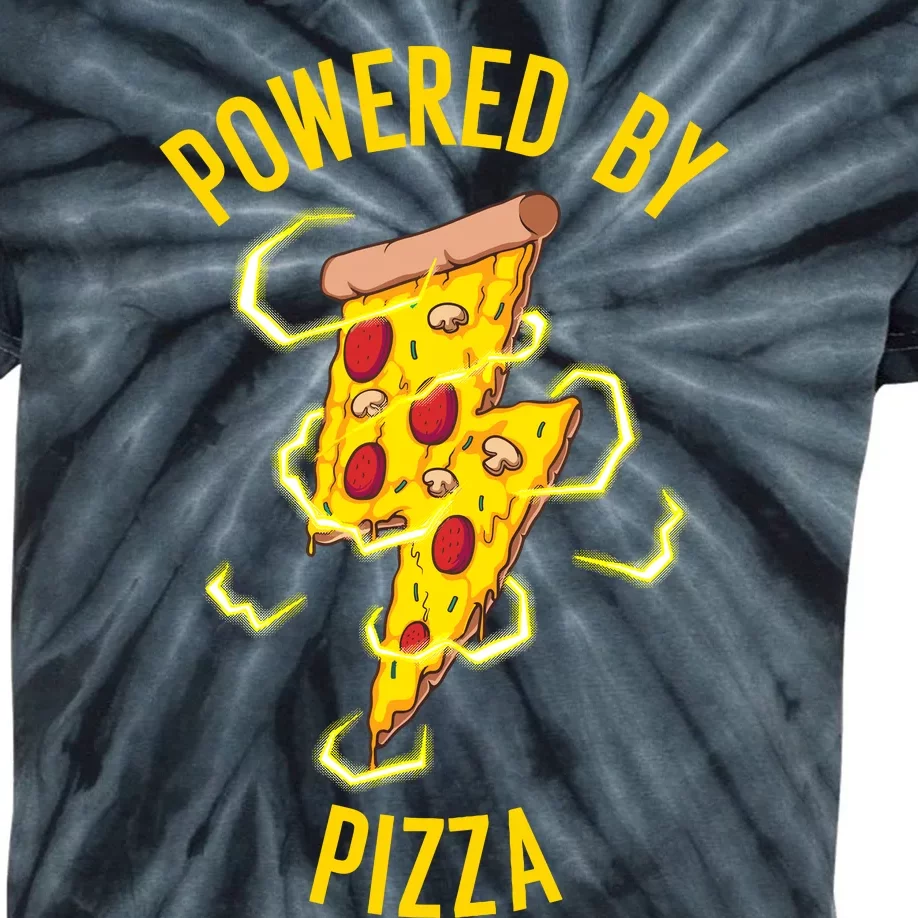 Funny Powered By Pizza Gift Cool Pizza Lover Kids Tie-Dye T-Shirt