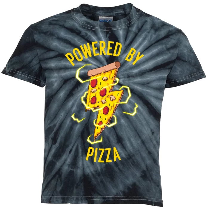 Funny Powered By Pizza Gift Cool Pizza Lover Kids Tie-Dye T-Shirt