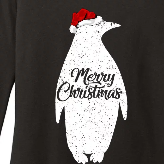 Funny Penguin Bird Lover Xmas Santa Hat Penguin Christmas Cute Gift Womens CVC Long Sleeve Shirt