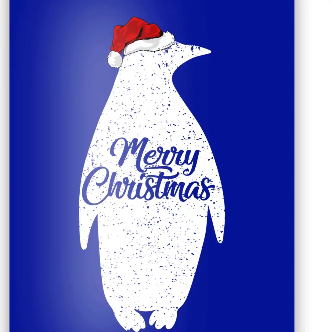 Funny Penguin Bird Lover Xmas Santa Hat Penguin Christmas Cute Gift Poster