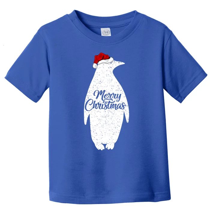 Funny Penguin Bird Lover Xmas Santa Hat Penguin Christmas Cute Gift Toddler T-Shirt