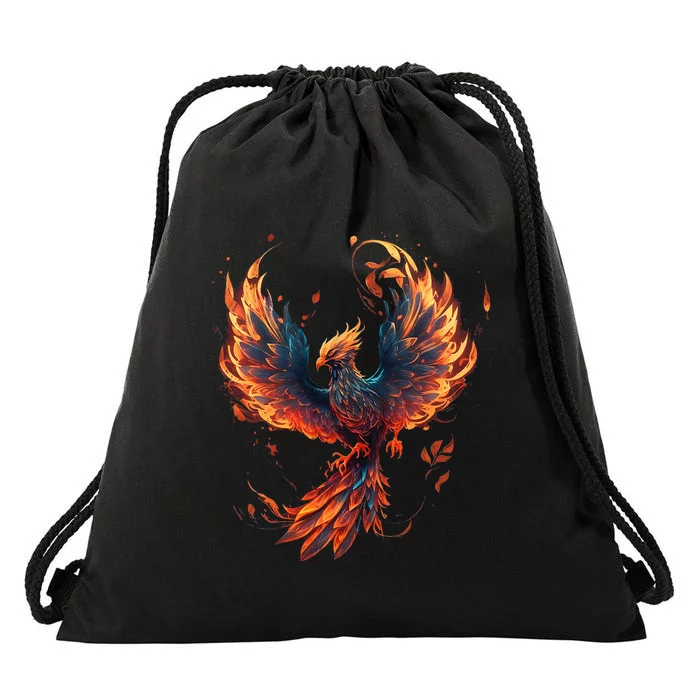 Fire Phoenix Bird Phoenix Reborn Firebird Phoenix Drawstring Bag