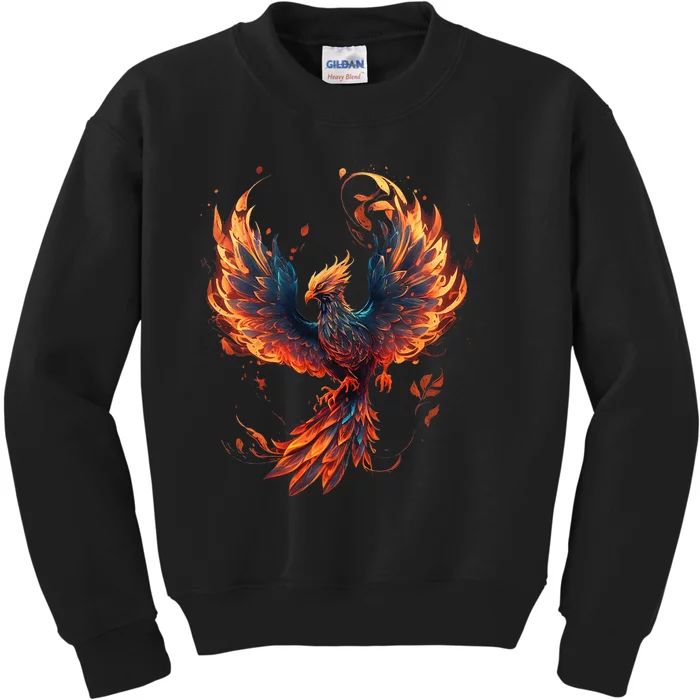 Fire Phoenix Bird Phoenix Reborn Firebird Phoenix Kids Sweatshirt