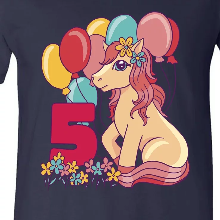 Fifth Pony Birthday V-Neck T-Shirt